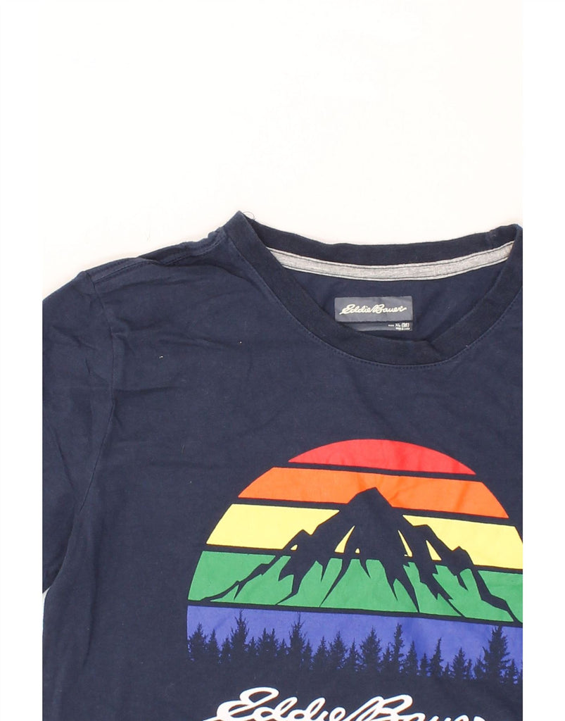 EDDIE BAUER Boys Graphic T-Shirt Top 15-16 Years XL Navy Blue Vintage Eddie Bauer and Second-Hand Eddie Bauer from Messina Hembry 