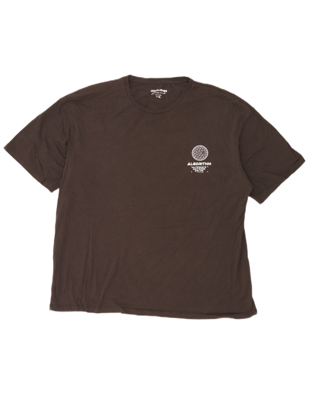 Jack & Jones Mens Graphic T-Shirt Top XL Grey Cotton
