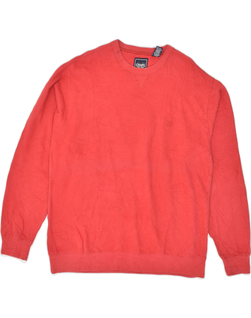 CHAPS Mens Sweatshirt Jumper Large Red Cotton | Vintage Chaps | Thrift | Second-Hand Chaps | Used Clothing | Messina Hembry 