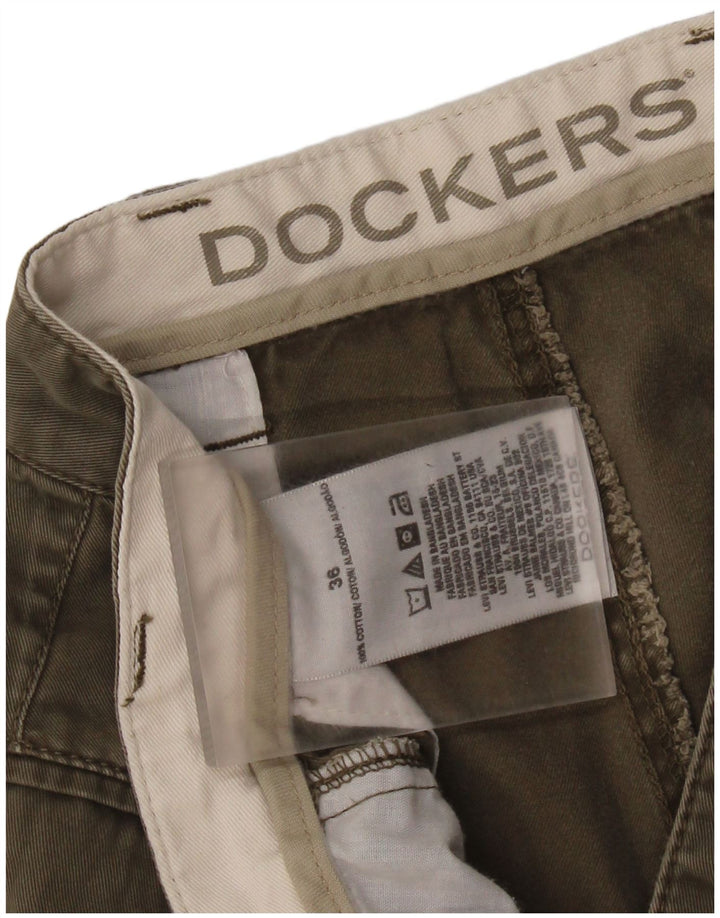 DOCKERS Mens Cargo Shorts W36 Large Khaki Cotton