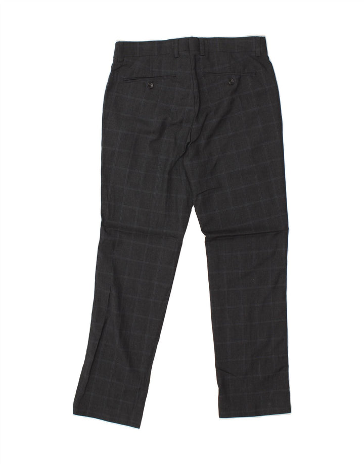 TOMMY HILFIGER Mens Slim Chino Trousers W31 L30 Grey Check Polyester Vintage Tommy Hilfiger and Second-Hand Tommy Hilfiger from Messina Hembry 
