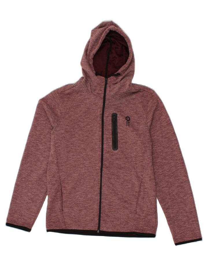 JACK & JONES Mens Zip Hoodie Sweater XS Burgundy Polyester Vintage Jack & Jones and Second-Hand Jack & Jones from Messina Hembry 