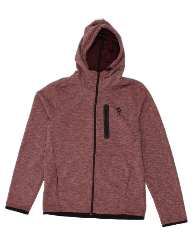 JACK & JONES Mens Zip Hoodie Sweater XS Burgundy Polyester Vintage Jack & Jones and Second-Hand Jack & Jones from Messina Hembry 