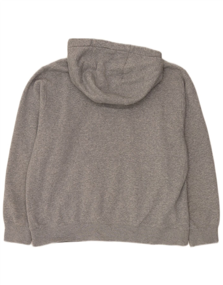 NIKE Mens Hoodie Jumper Large Grey Cotton