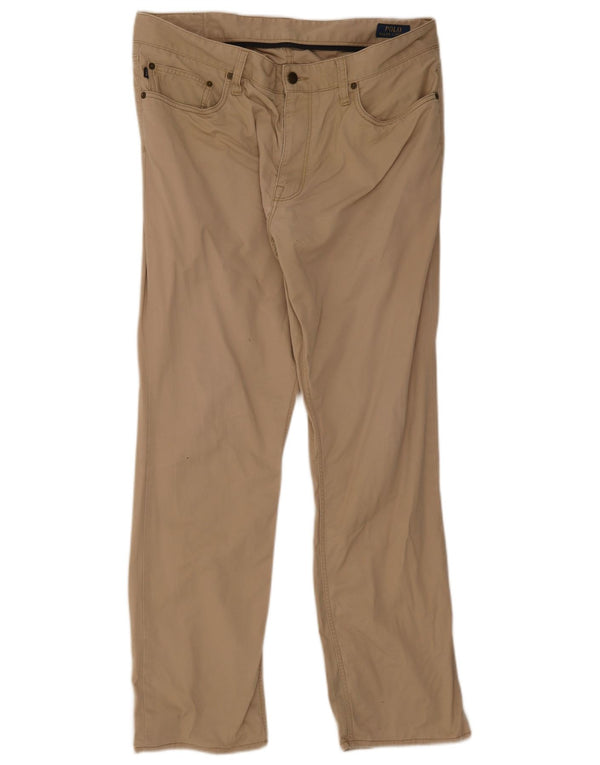 Polo Ralph Lauren Mens Slim Cargo Trousers W36 L32 Beige Cotton