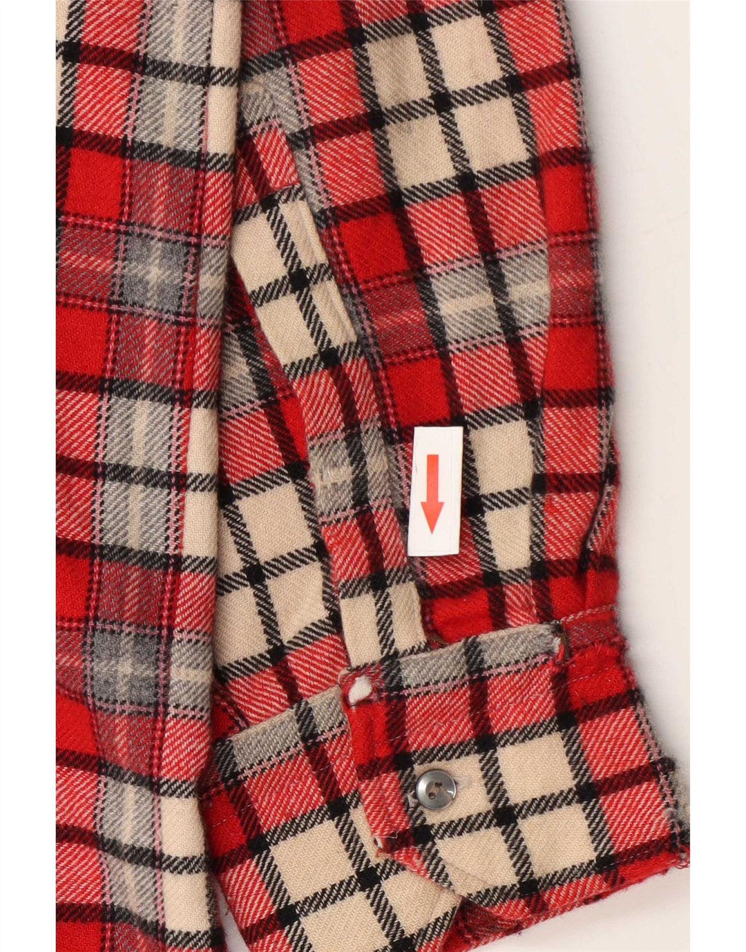 Vintage Mens Flannel Shirt XL Red Check Wool