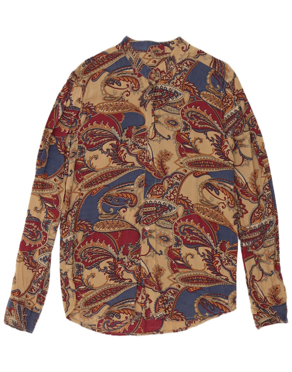 Vintage Mens Shirt Medium Multicoloured Paisley Viscose