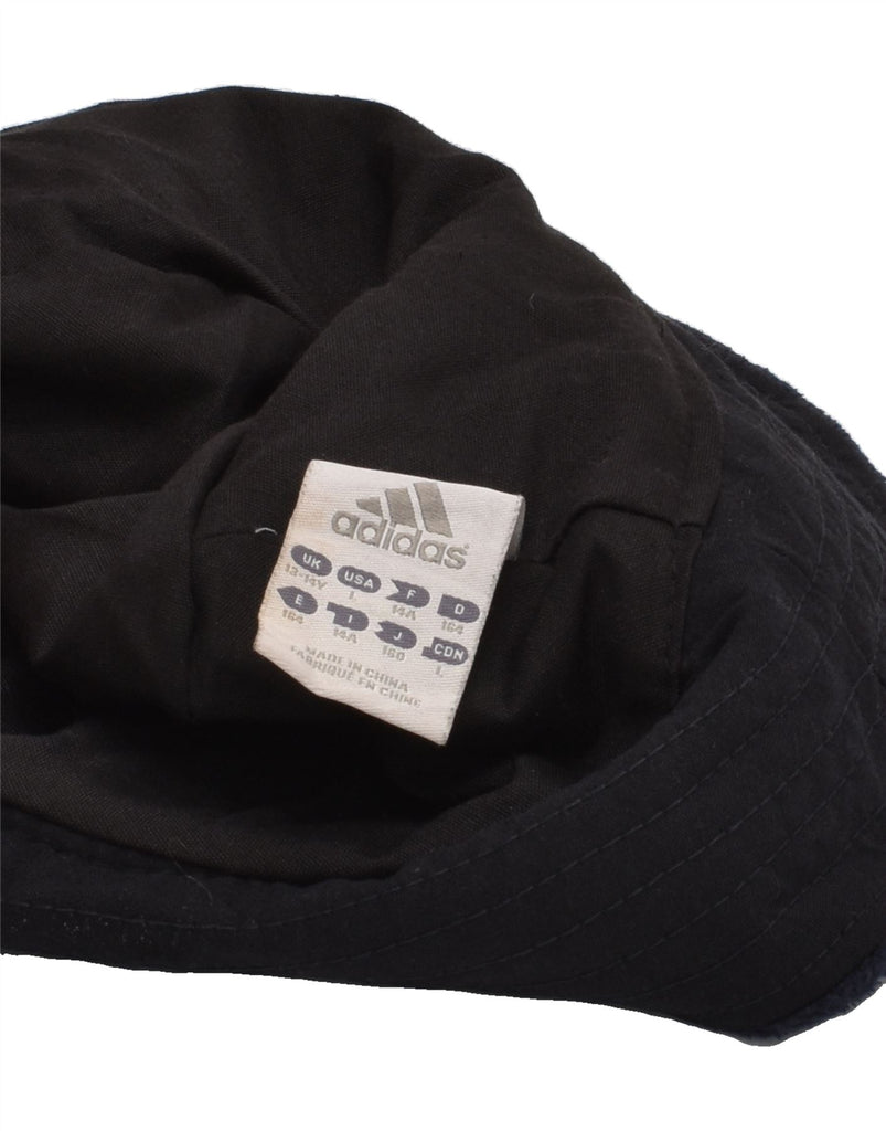 ADIDAS Boys Fleece Bucket Hat 13-14 Years Navy Blue Polyester | Vintage Adidas | Thrift | Second-Hand Adidas | Used Clothing | Messina Hembry 