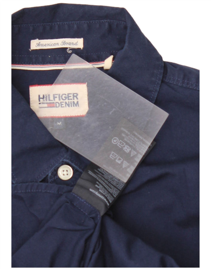 TOMMY HILFIGER Mens Shirt Medium Navy Blue Cotton