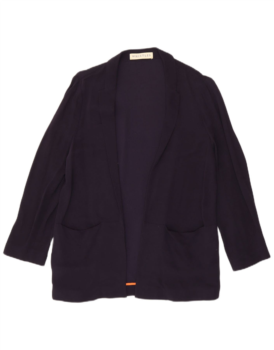 WHISTLES Womens Open Blazer Jacket UK 12 Medium Navy Blue Viscose