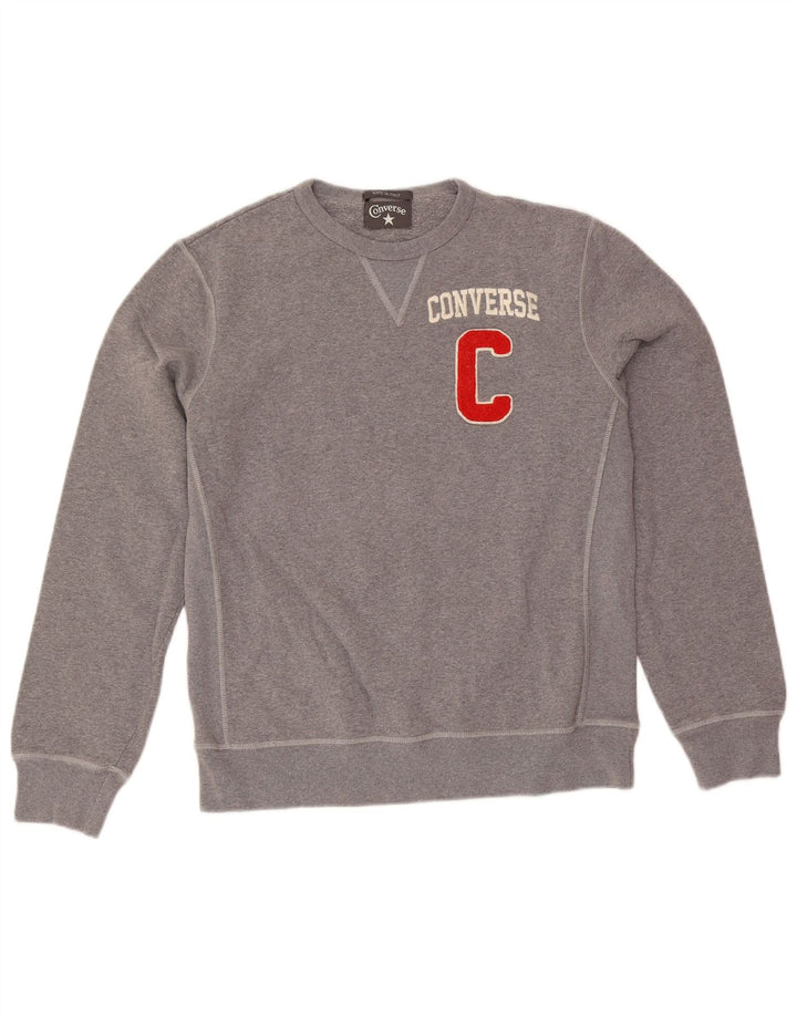 Converse Mens Graphic Sweatshirt Jumper Medium Grey Cotton