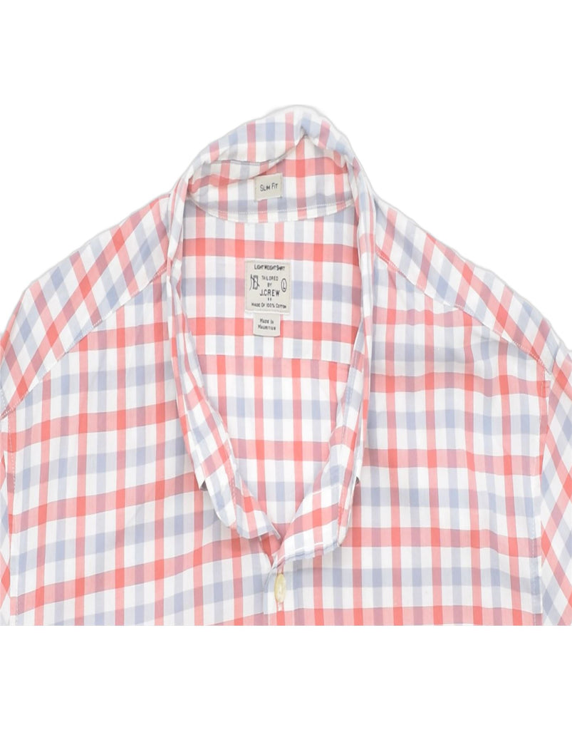 J. CREW Mens Slim Fit Slim Fit Shirt Large White Check Cotton | Vintage | Thrift | Second-Hand | Used Clothing | Messina Hembry 