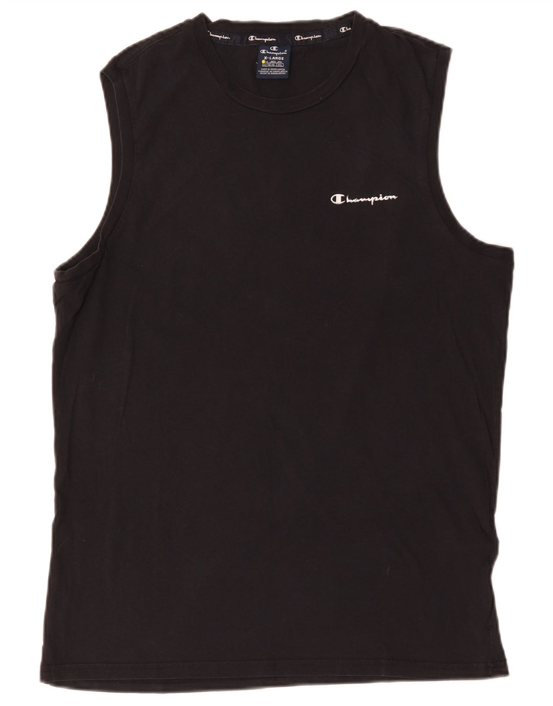 CHAMPION Mens Vest Top XL Black Cotton