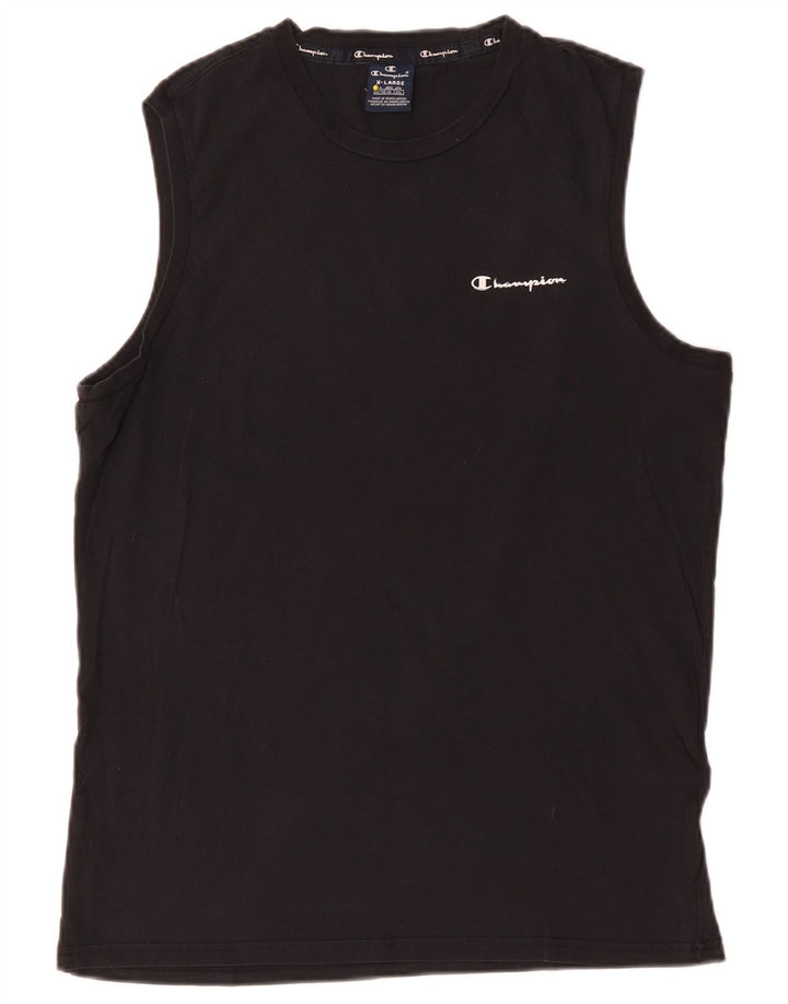 CHAMPION Mens Vest Top XL Black Cotton