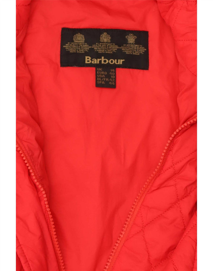 Barbour Womens Quilted Gilet UK 14 Large Red Polyamide