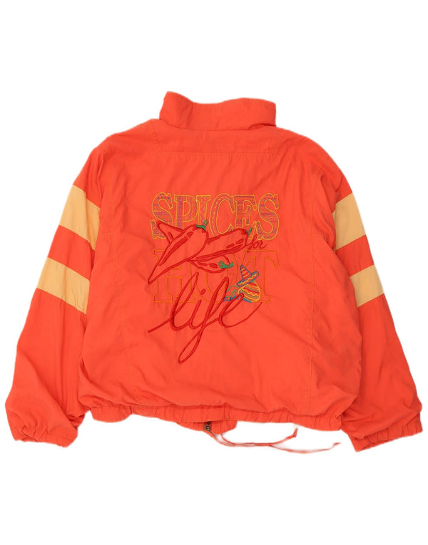 VINTAGE Womens Tracksuit Top Jacket UK 12 Medium Orange Colourblock
