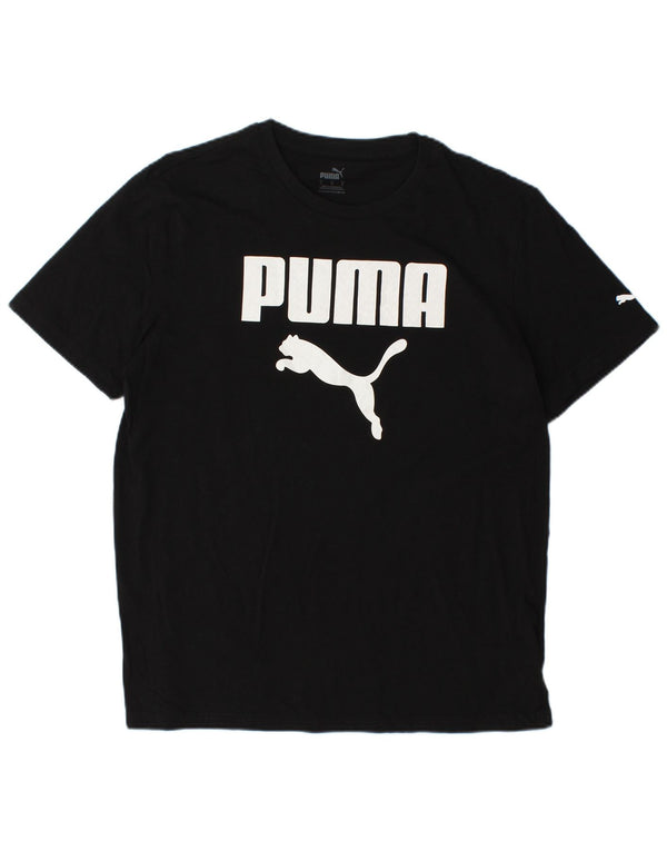 PUMA Mens Graphic T-Shirt Top Large Black Cotton