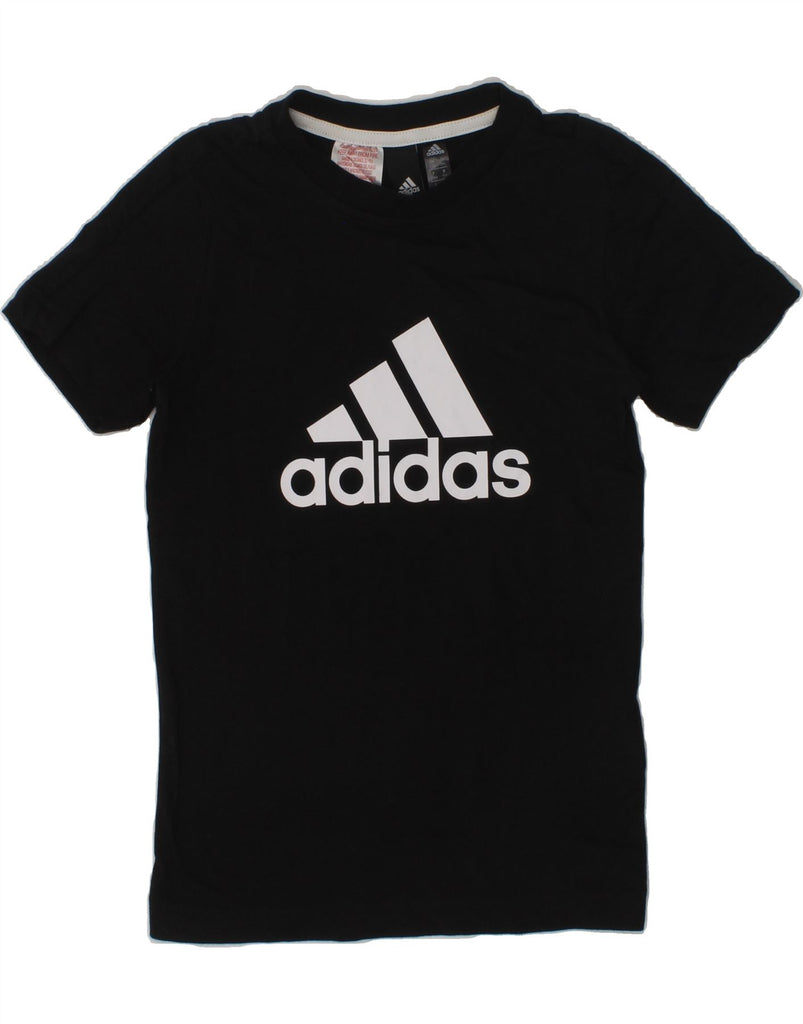 ADIDAS Boys Graphic T-Shirt Top 5-6 Years Black Cotton | Vintage Adidas | Thrift | Second-Hand Adidas | Used Clothing | Messina Hembry 