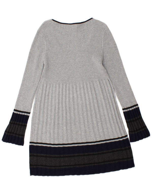 Phase Eight Womens Jumper Dress UK 14 Medium Grey Colourblock Cotton