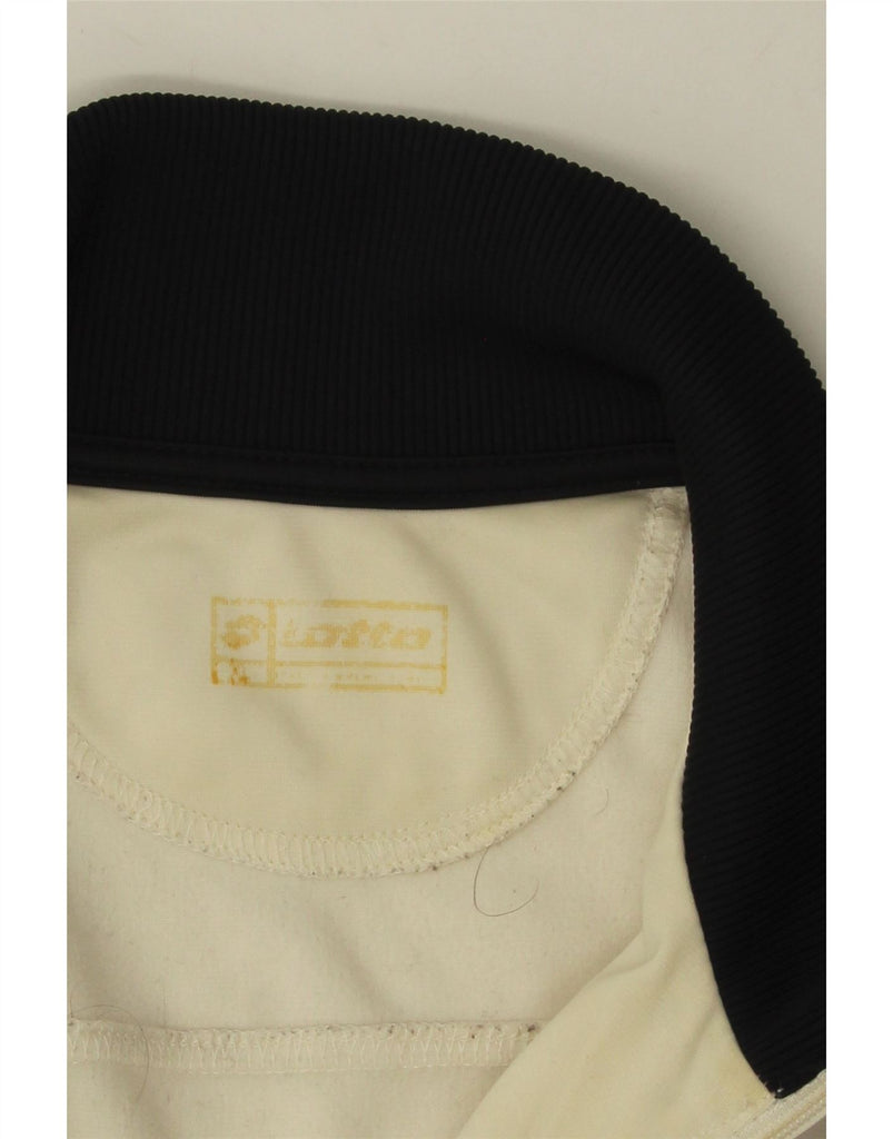 LOTTO Mens Tracksuit Top Jacket Large Off White Colourblock Polyester Vintage Lotto and Second-Hand Lotto from Messina Hembry 