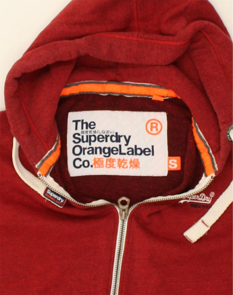 SUPERDRY Mens Zip Hoodie Sweater Small Red Cotton | Vintage Superdry | Thrift | Second-Hand Superdry | Used Clothing | Messina Hembry 