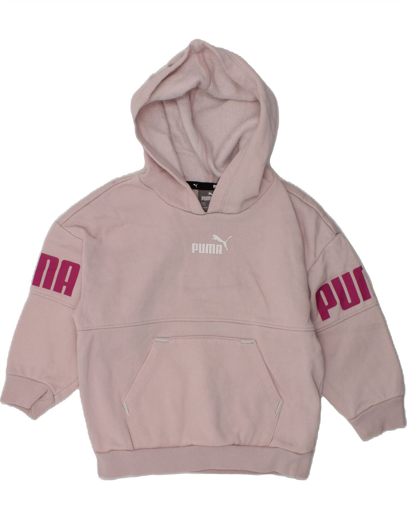 PUMA Girls Graphic Hoodie Jumper 3-4 Years Pink Cotton | Vintage Puma | Thrift | Second-Hand Puma | Used Clothing | Messina Hembry 