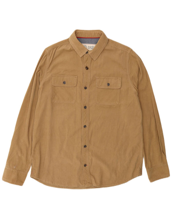 Fat Face Mens Corduroy Shirt Large Beige Cotton