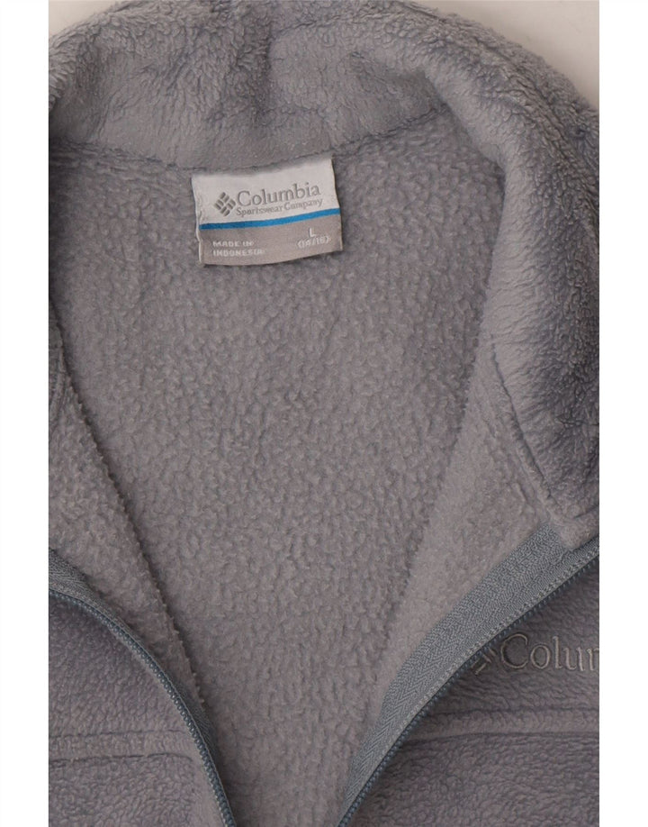 COLUMBIA Girls Fleece Jacket 14-15 Years Large Grey Polyester Vintage Columbia and Second-Hand Columbia from Messina Hembry 