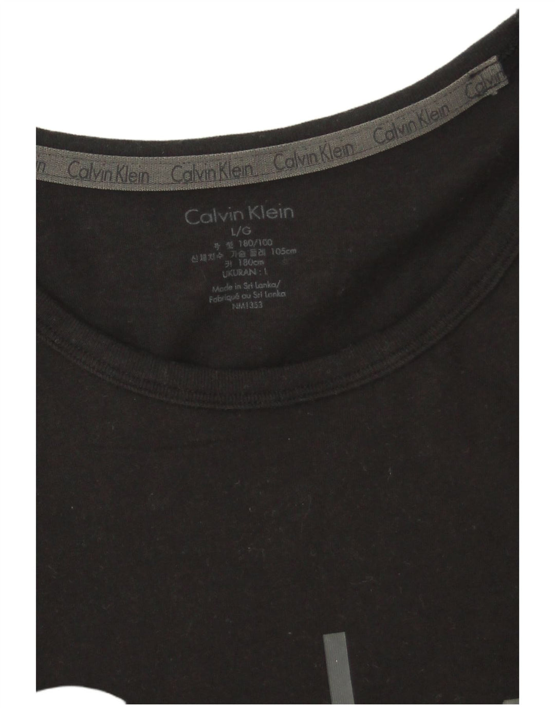 Calvin Klein Mens Graphic T-Shirt Top Large Black