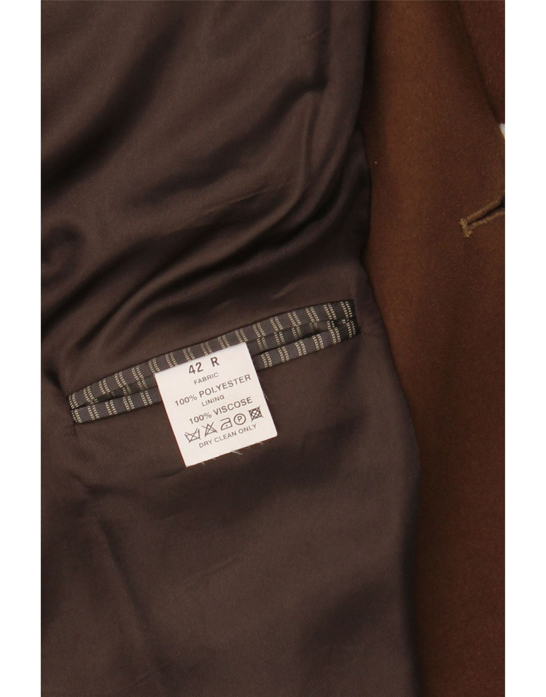 ROBBIE Mens 3 Button Blazer Jacket UK 42 XL Brown Polyester