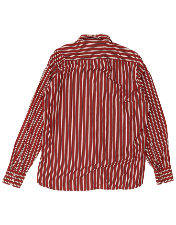 Tommy Hilfiger Mens Shirt Large Red Striped Cotton