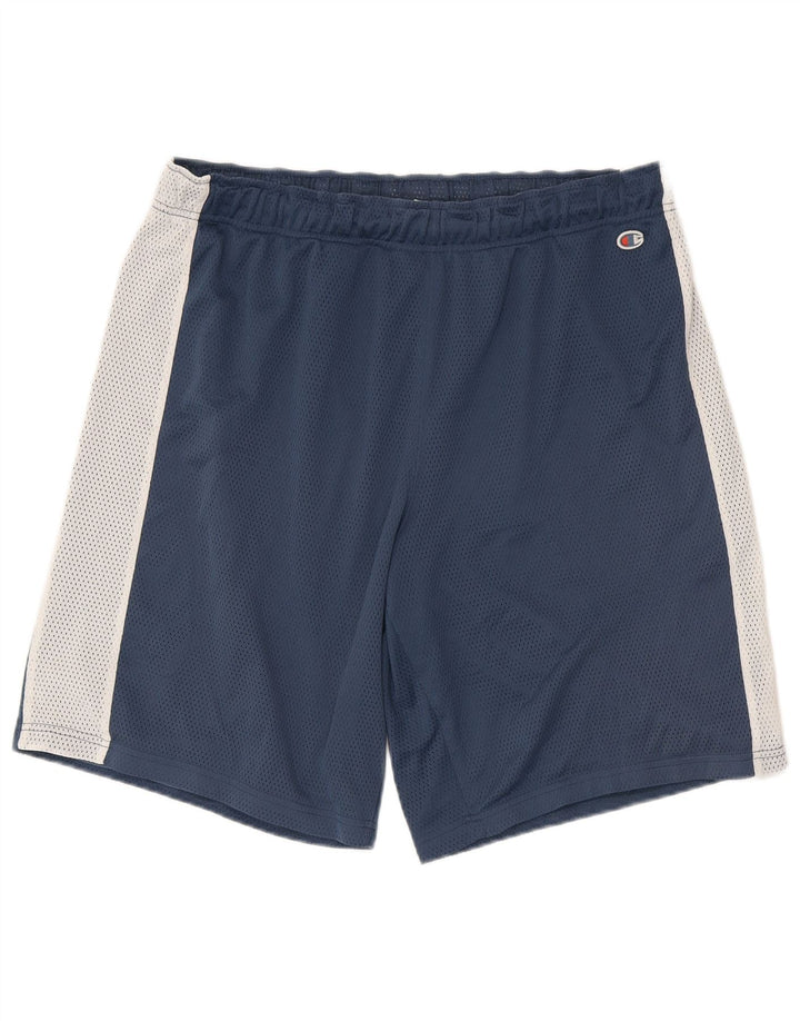 Champion Mens Sport Shorts XL  Navy Blue Colourblock Polyester