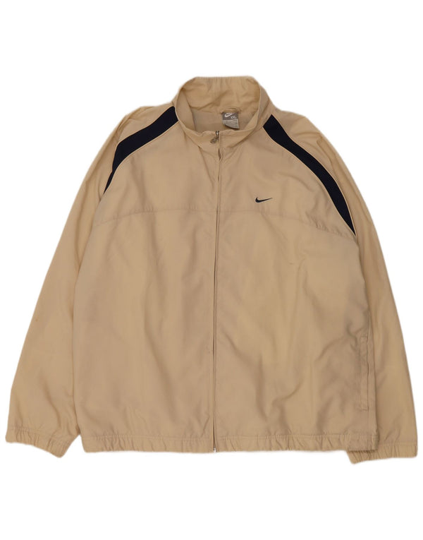 Nike Mens Tracksuit Top Jacket UK 47/48 2XL Beige Colourblock Polyester