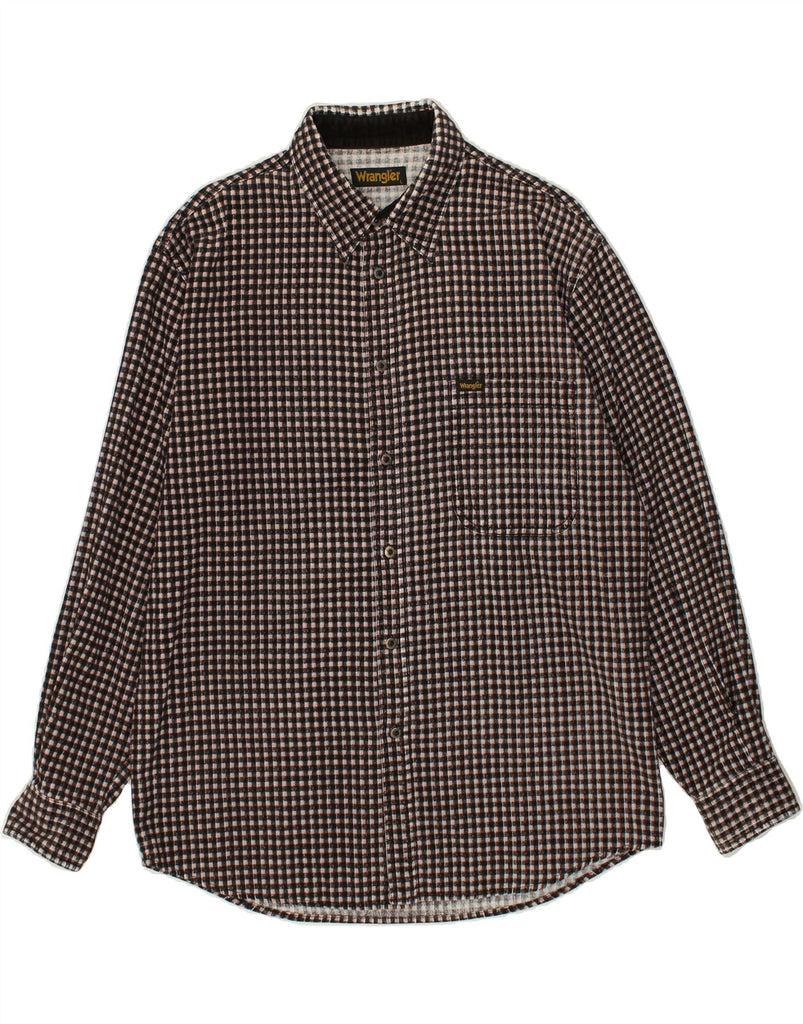 WRANGLER Mens Shirt Large Black Check Cotton | Vintage Wrangler | Thrift | Second-Hand Wrangler | Used Clothing | Messina Hembry 
