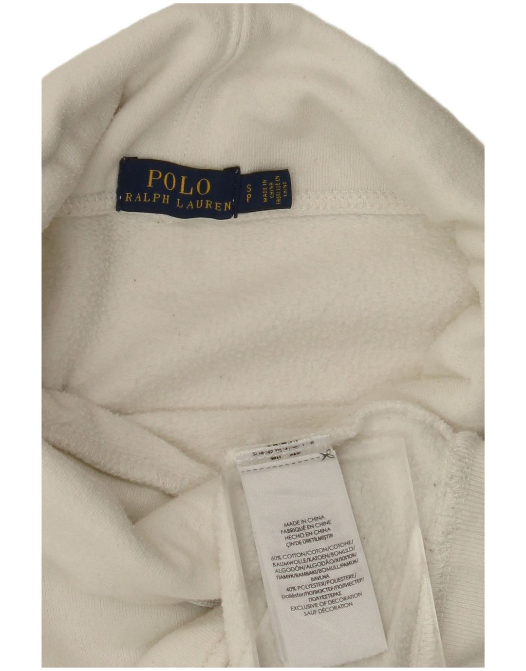 POLO RALPH LAUREN Womens Oversized Sweatshirt Jumper UK 10 Small White