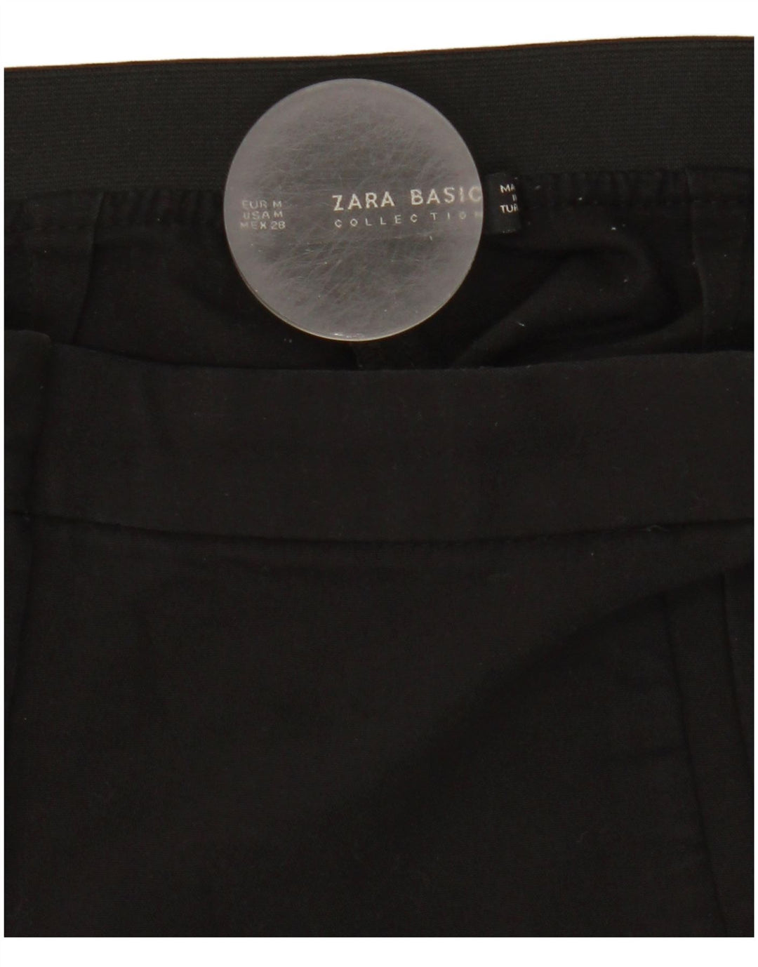 Zara Womens Slim Chino Trousers Medium W28 L28 Black Colourblock