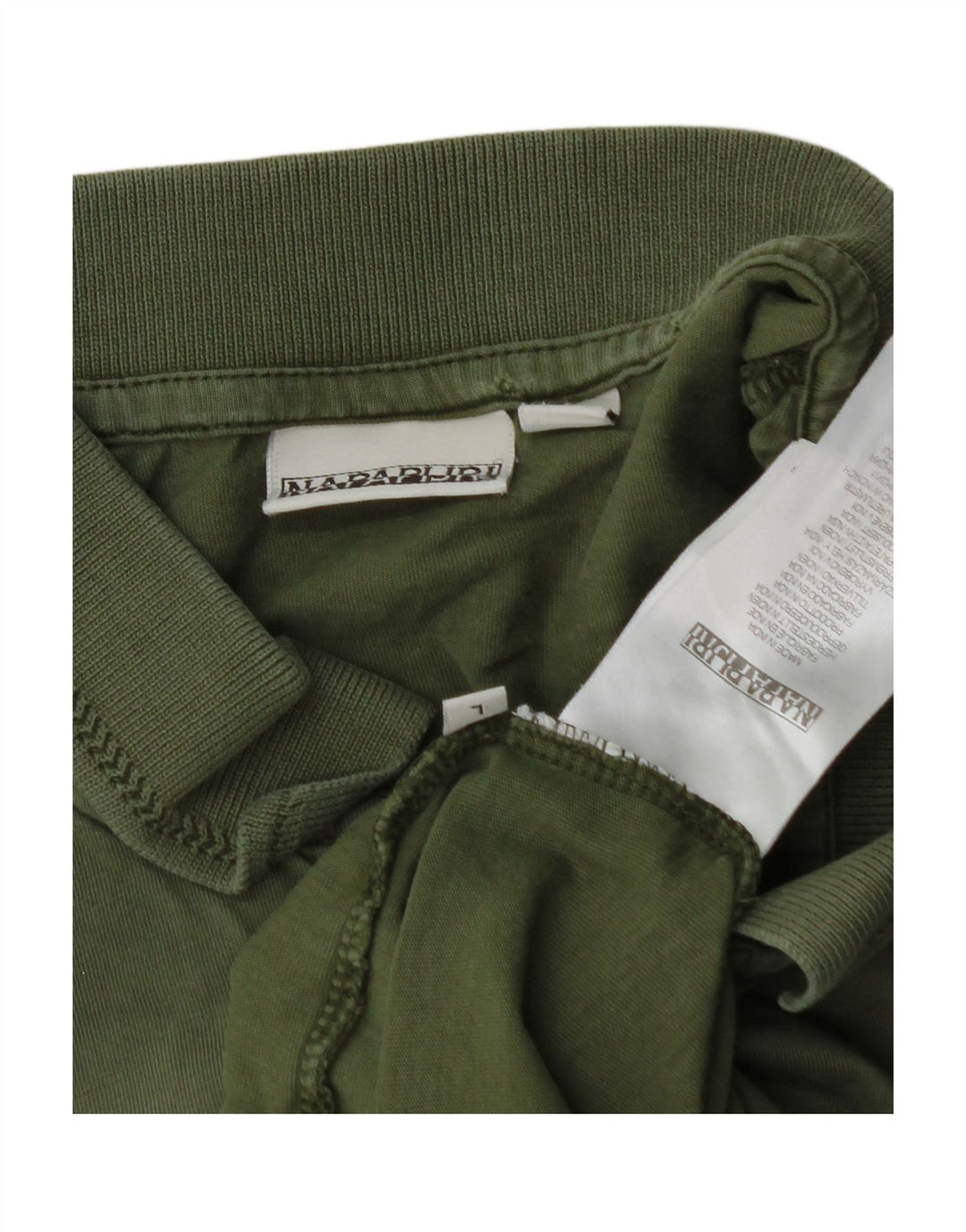NAPAPIJRI Mens Polo Shirt Large Green Cotton