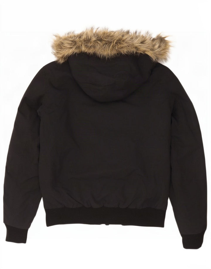Jack Wolfskin Mens Hooded Bomber Jacket UK 36/38 Medium Black Polyamide