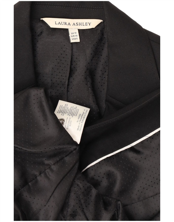 Laura Ashley Womens 1 Button Blazer Jacket UK 10 Small Black Wool