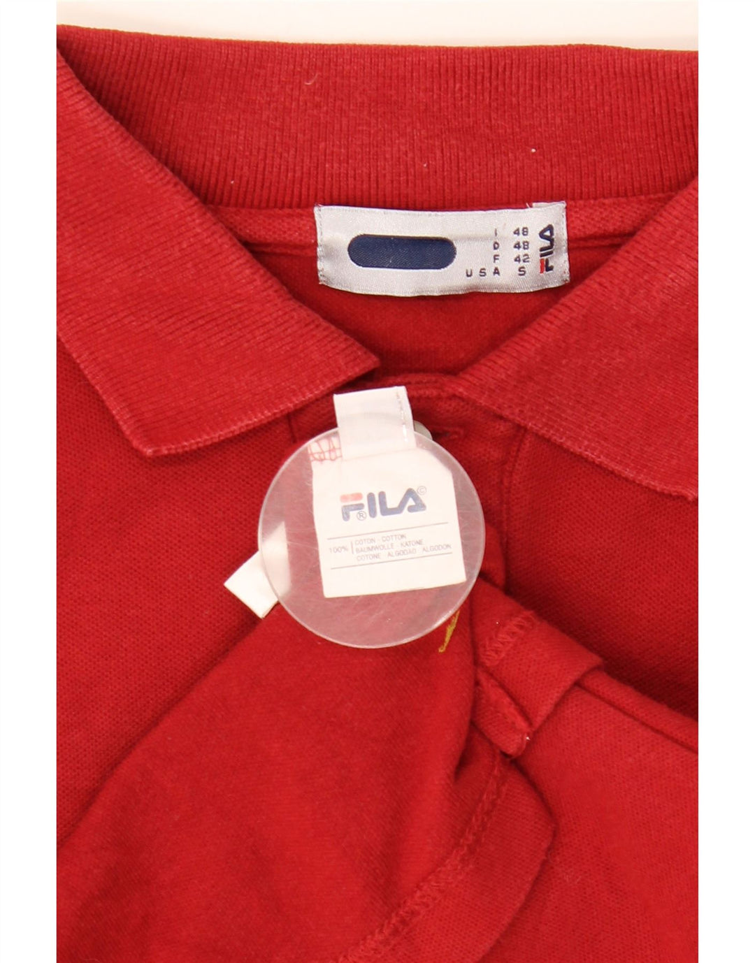 FILA Mens Polo Shirt IT 48 Small Red Cotton
