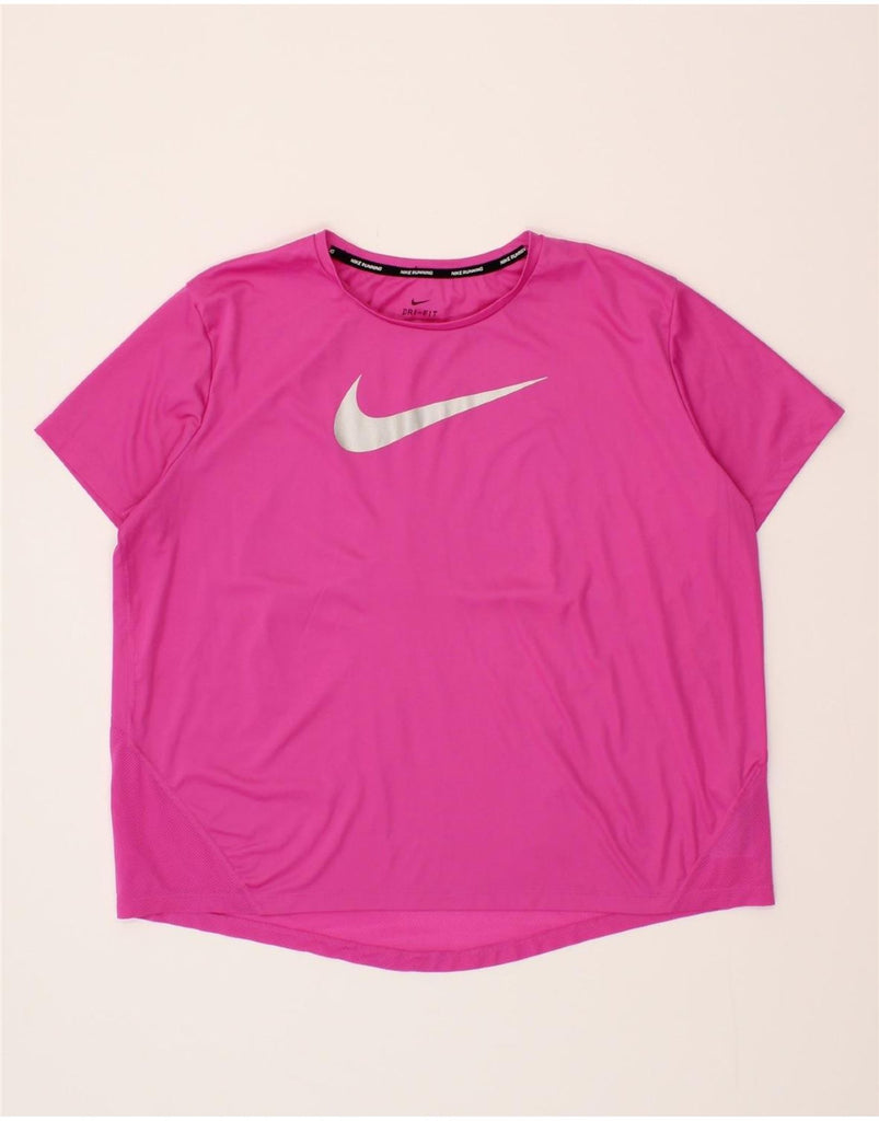 NIKE Womens Dri Fit Graphic T-Shirt Top UK 18 XL Pink Polyester Vintage Nike and Second-Hand Nike from Messina Hembry 