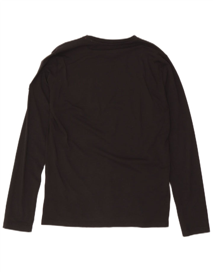 Pickwick Mens Graphic Top Long Sleeve Medium Black Cotton