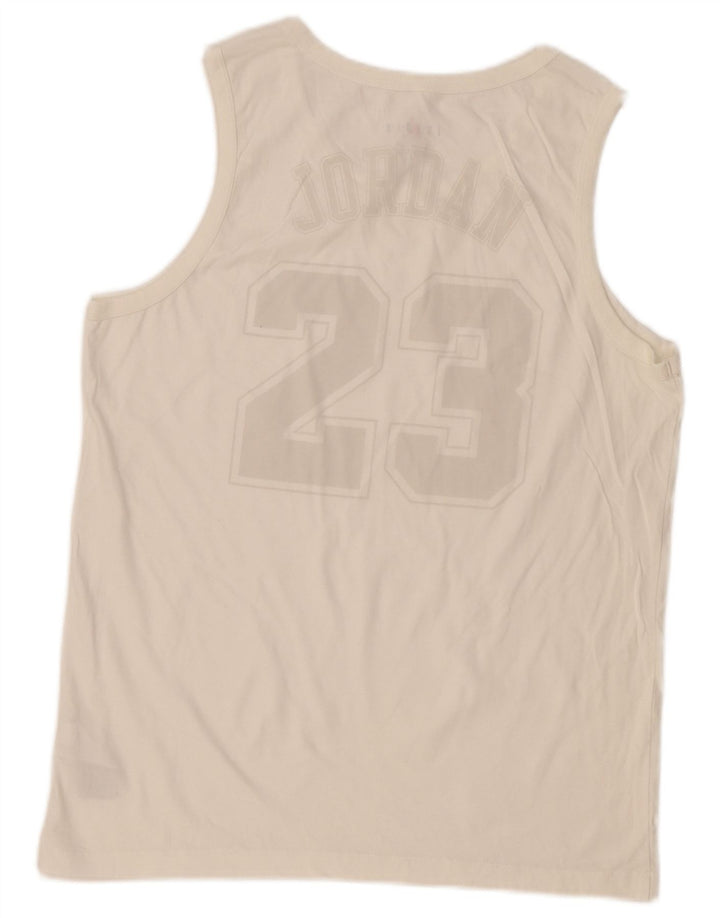 Jordan Mens Graphic Vest Top Medium White Cotton