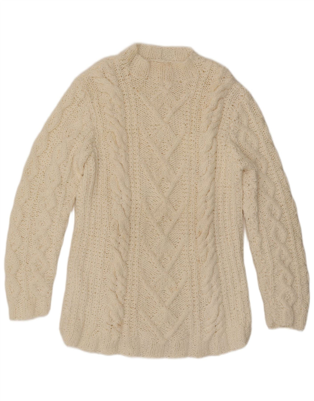 VINTAGE Womens Turtle Neck Jumper Sweater UK 16 Large Off White