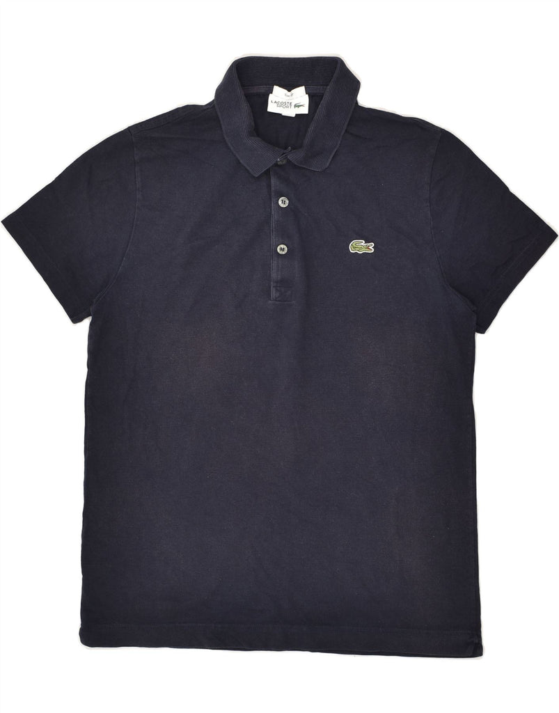 LACOSTE Mens Slim Fit Polo Shirt Size 4 Medium Navy Blue Cotton | Vintage Lacoste | Thrift | Second-Hand Lacoste | Used Clothing | Messina Hembry 