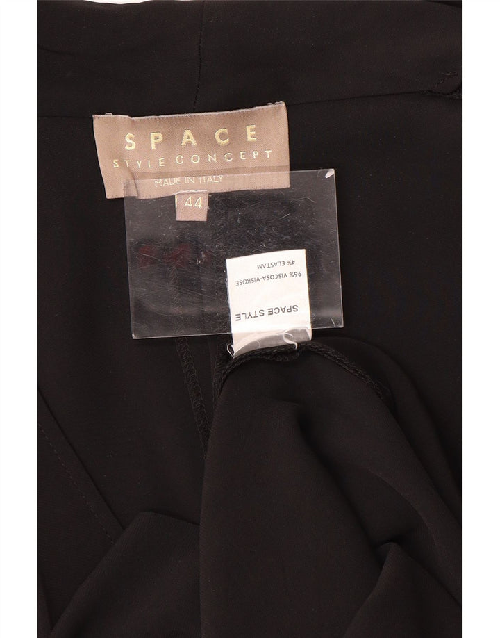 VINTAGE Womens Sleeveless Asymmetrical Dress IT 44 Medium Black Viscose