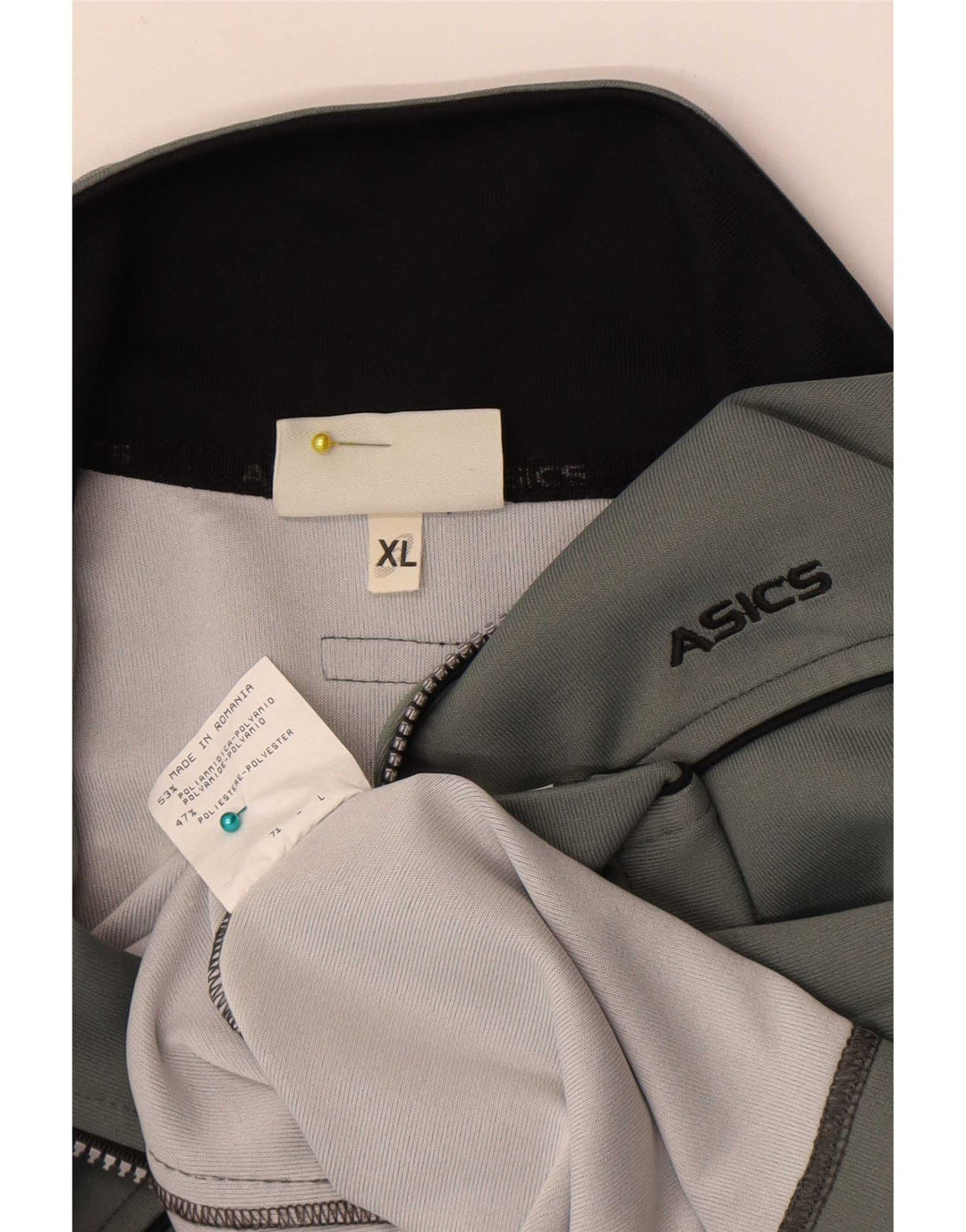 Asics Womens Tracksuit Top Jacket UK 18 XL Grey Polyamide