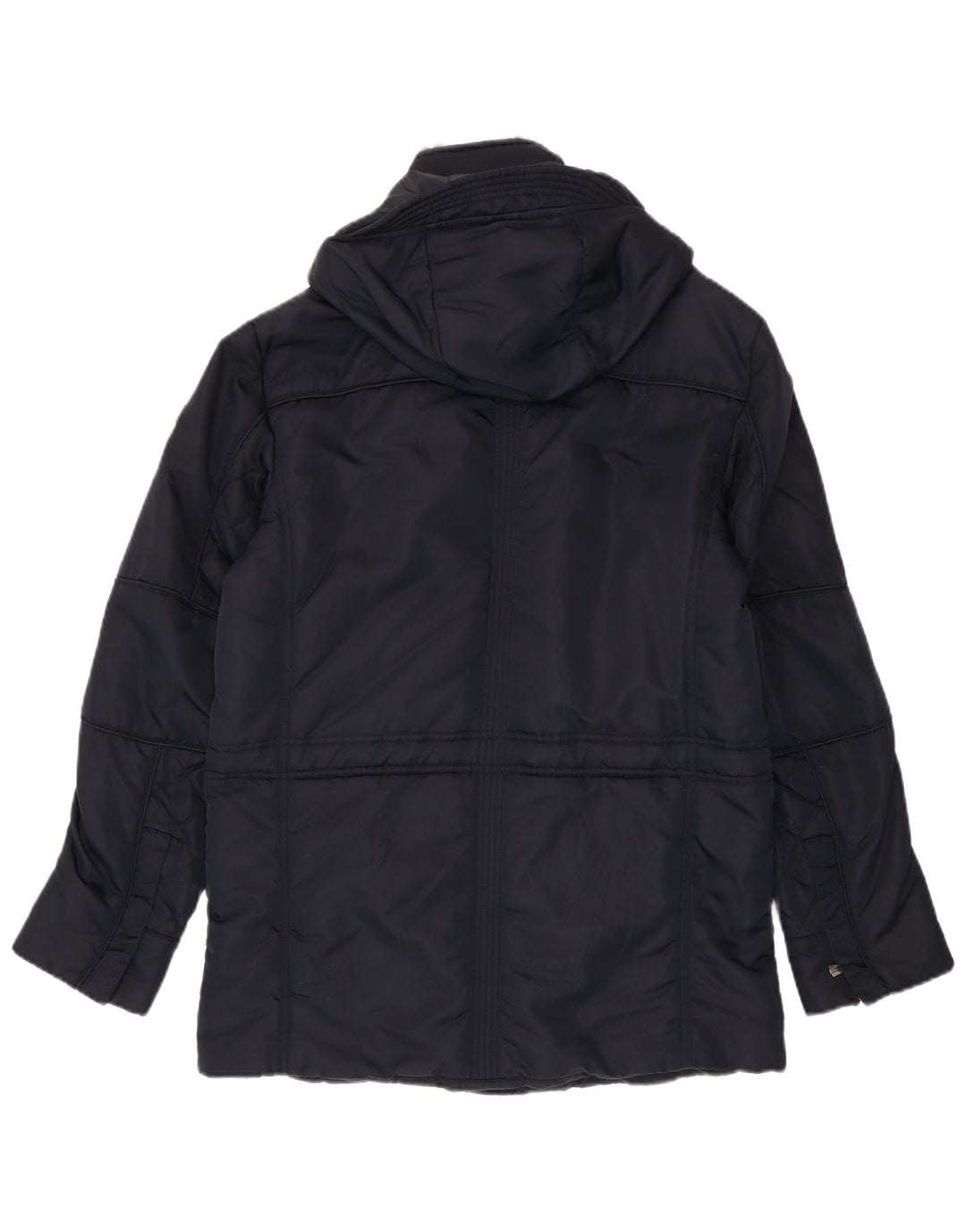 Trussardi Jeans Mens Hooded Utility Jacket IT 48 Medium Navy Blue Polyamide