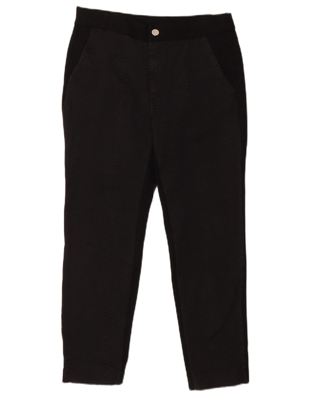Zara Womens Cropped Trousers Medium W28 L25 Black Animal Print