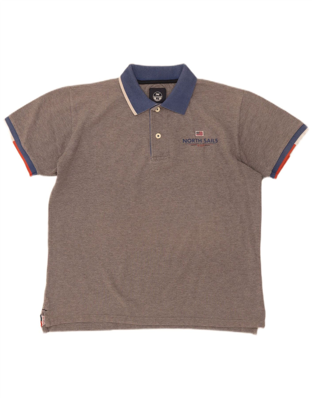 North Sails Mens Polo Shirt Large Grey Colourblock Cotton